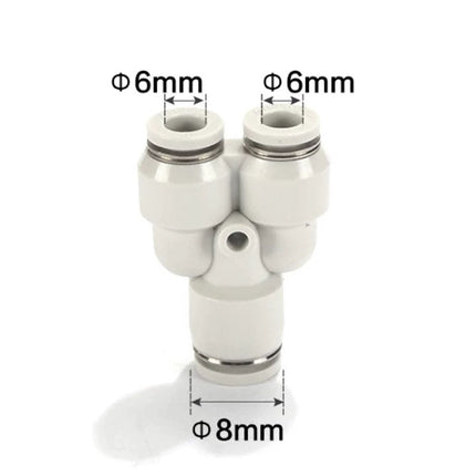 Airtac PYW: Push Lock Fitting. Different Diameter Union Y - PYW8-6