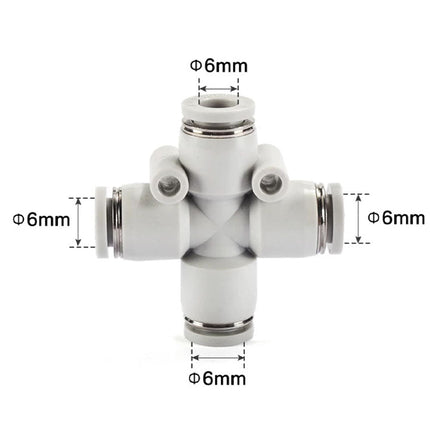 Airtac PZ: Push Lock Fitting. Cross - PZ6D